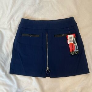 Jamie Sadock Golf Skirt with Zipper Detail and Leather trim on pockets